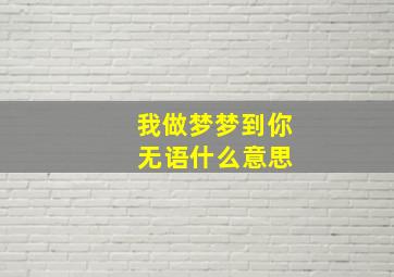 我做梦梦到你 无语什么意思